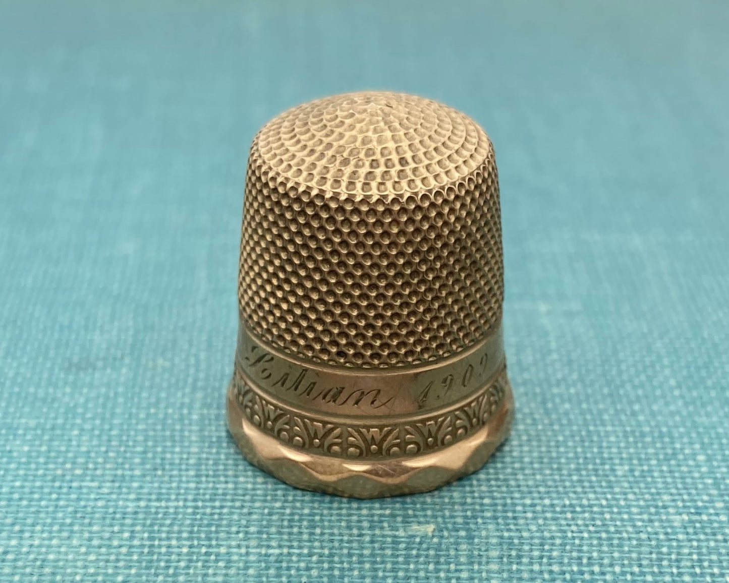 Gold Thimble in Basket
