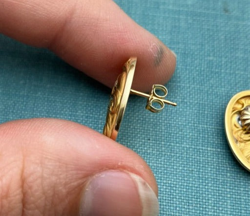 Gold and Diamond Earrings