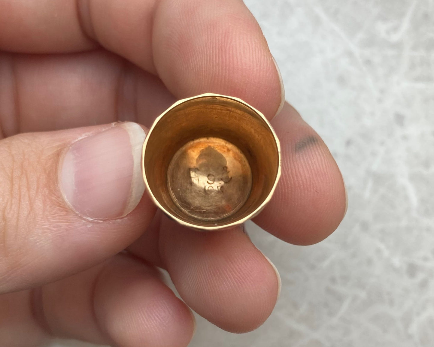 Gold Thimble in Basket