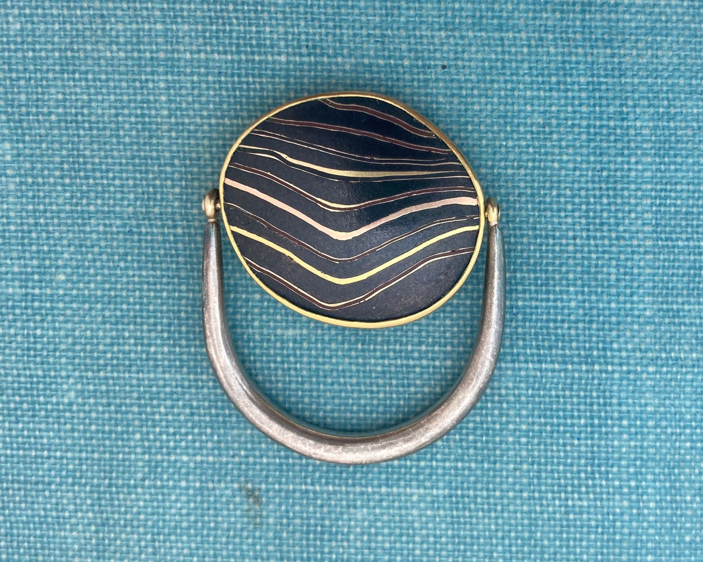 Makume-Gane Sterling and 22K Art Studio Ring