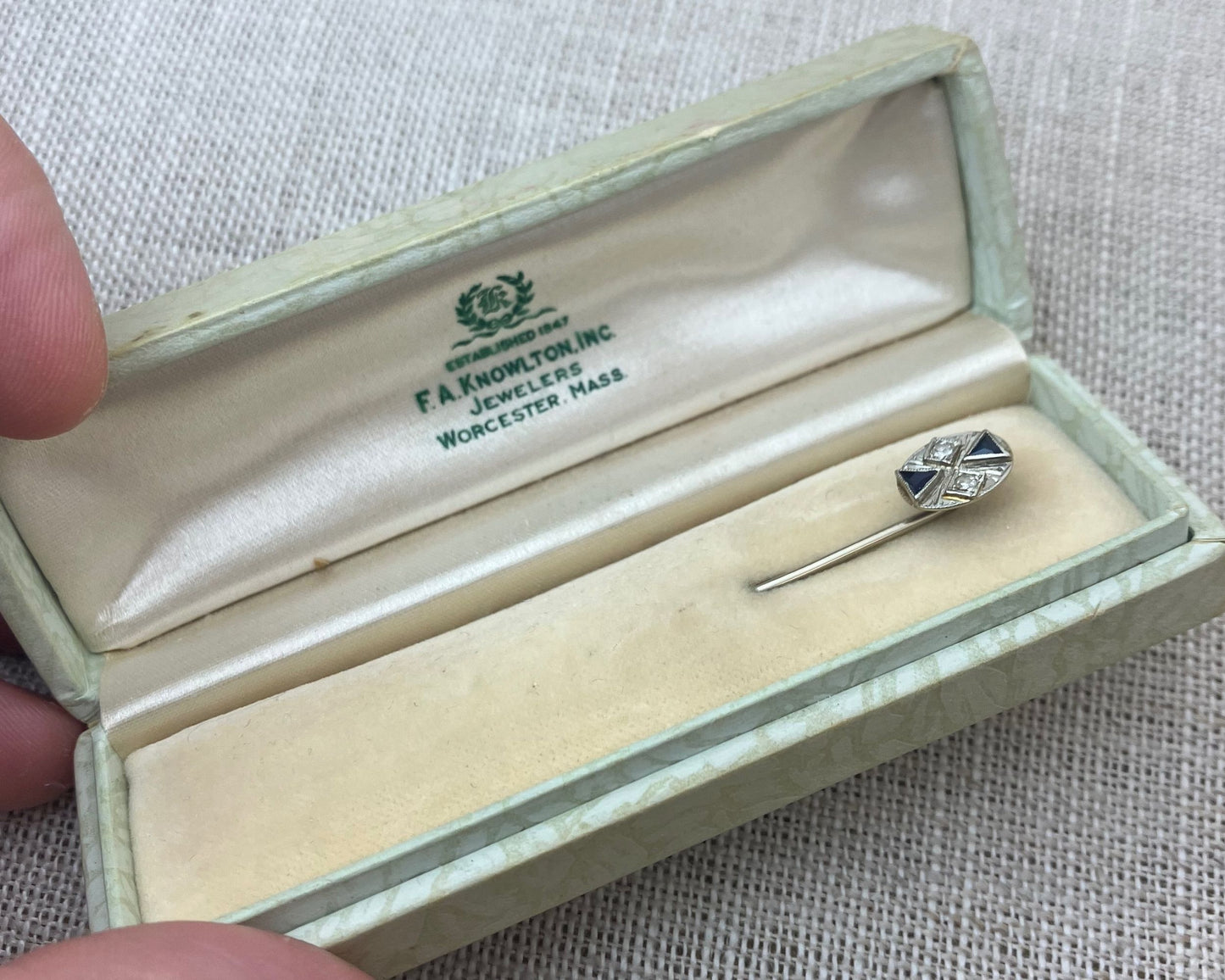 Diamond and Sapphire Stick Pin