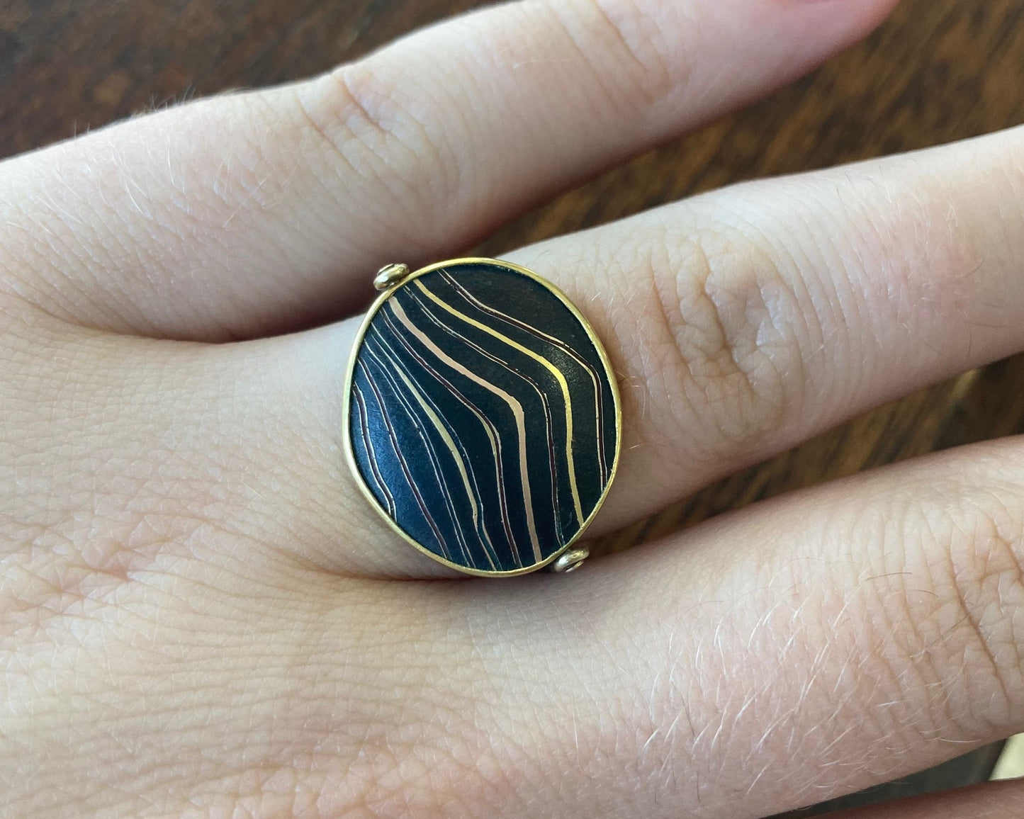 Makume-Gane Sterling and 22K Art Studio Ring