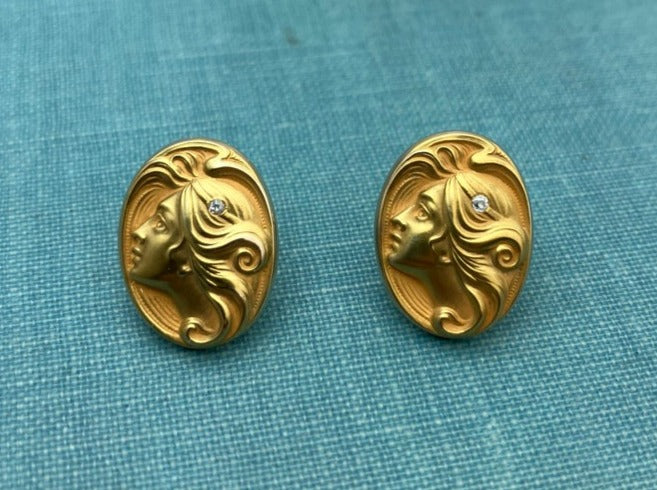 Gold and Diamond Earrings