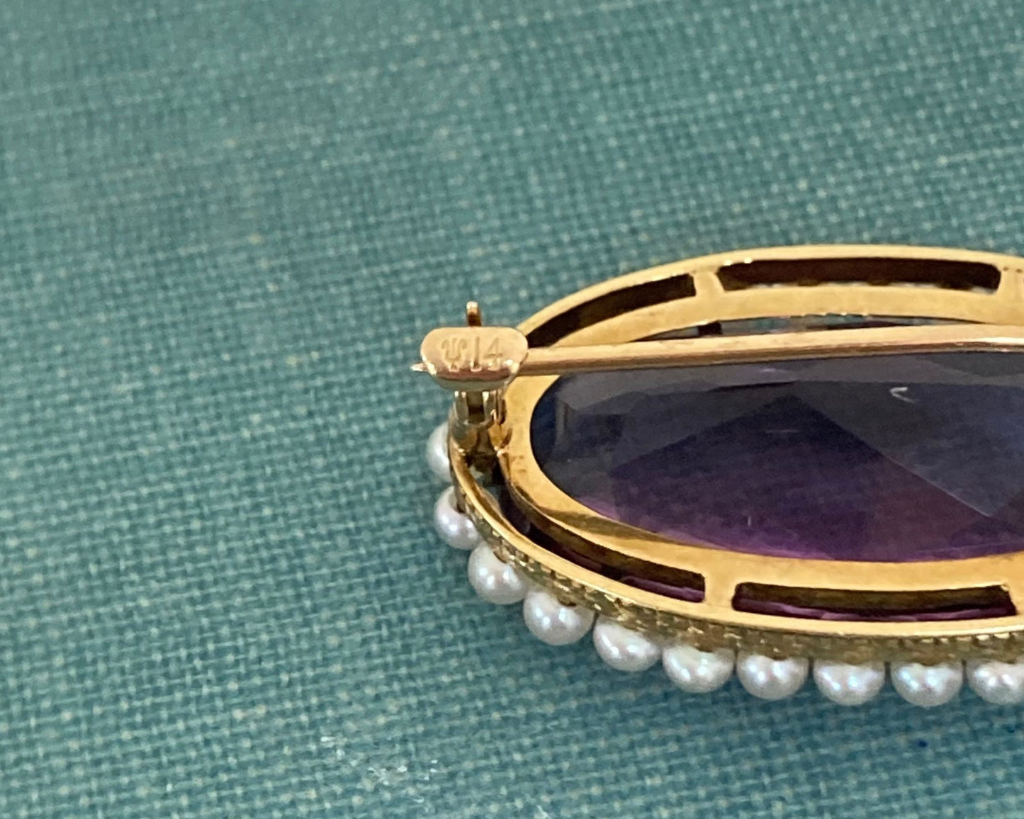 Amethyst and Pearl Brooch