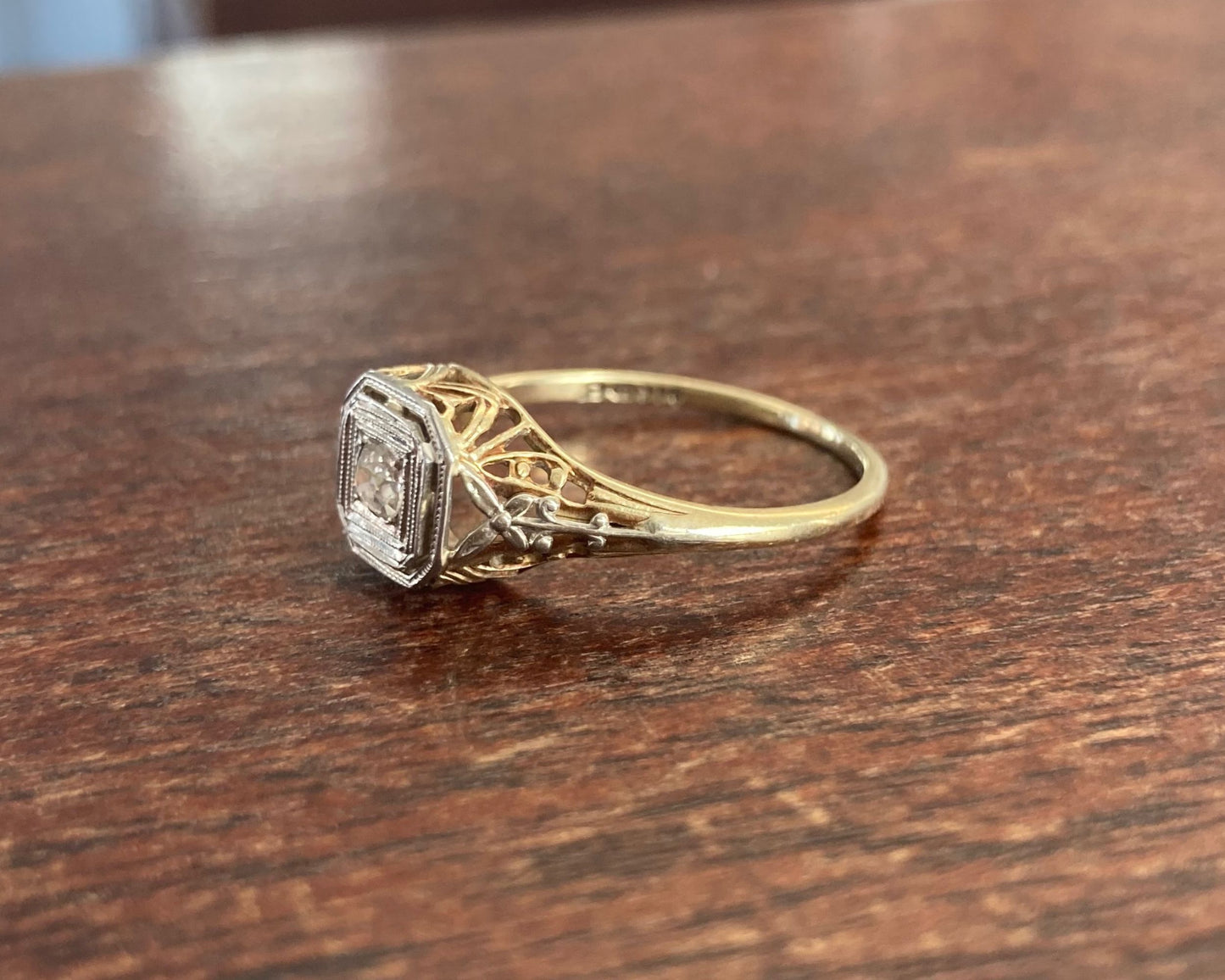 Filigree Diamond Ring, Early 21st Century