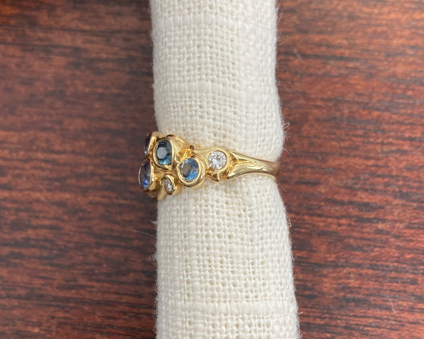 Ocean Ombre Montana Sapphire and Diamond Ring