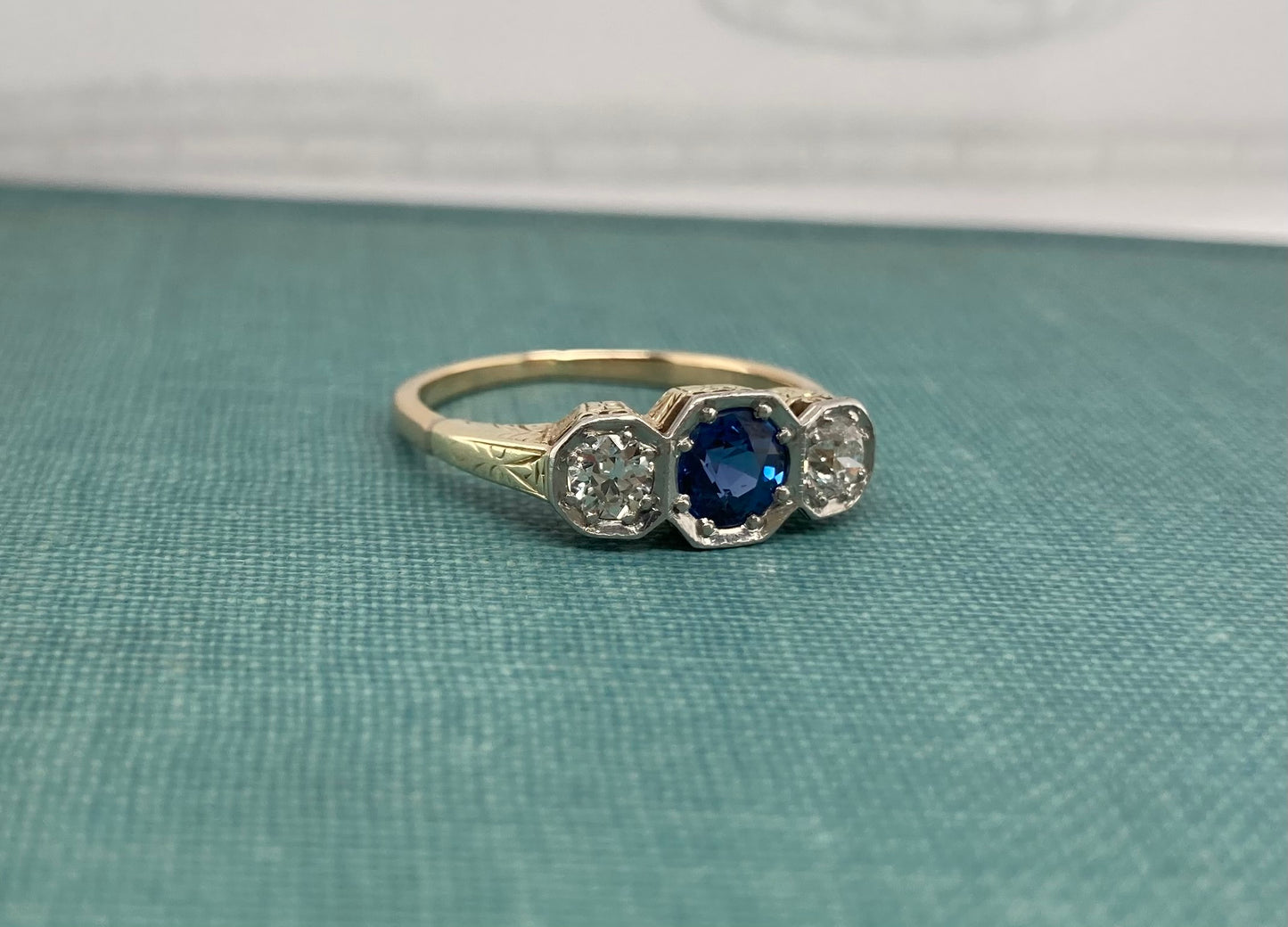 Art Deco Sapphire and Diamond Ring