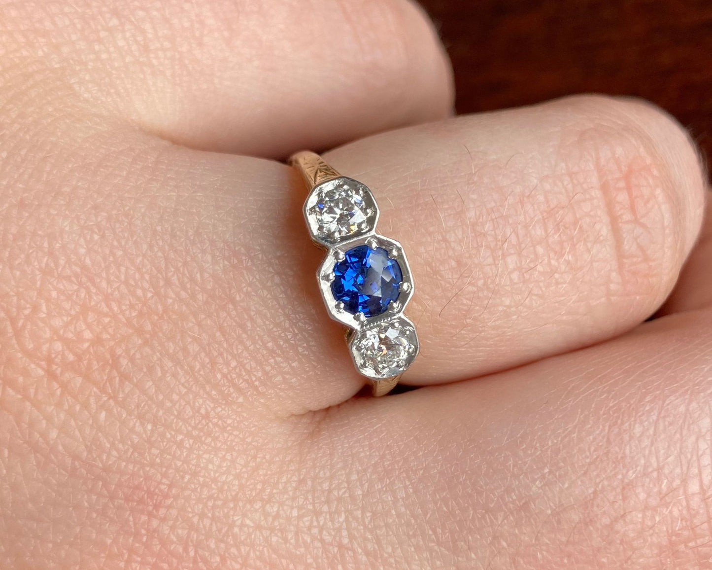 Art Deco Sapphire and Diamond Ring